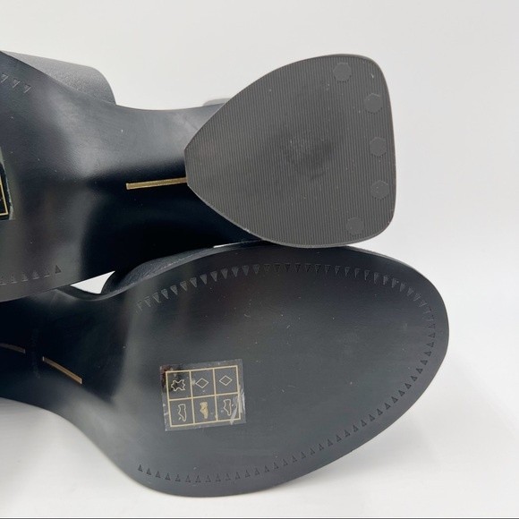Dolce Vita Womens Size 9 Athena Black Leather Chunky Block‎ Heel Sandals Heels - Picture 11 of 14